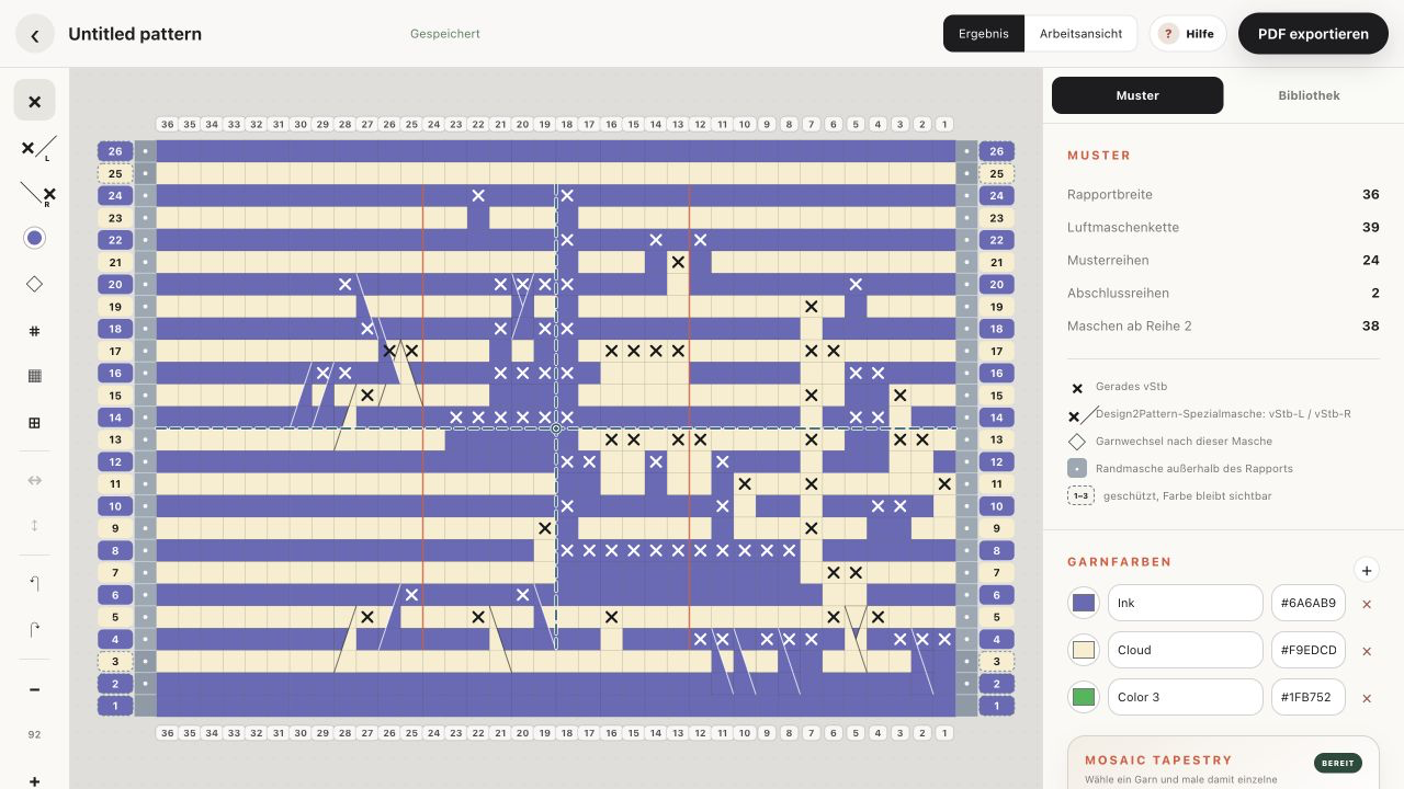 Current Design2Pattern screen: Editor basics