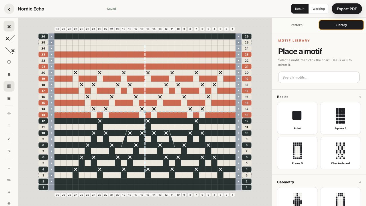 Current Design2Pattern screen: Motif library